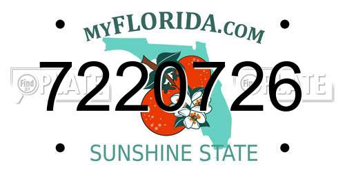 7220726 Florida License Plate