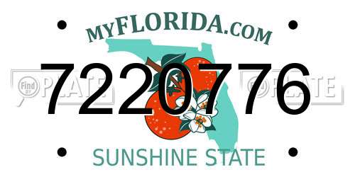 7220776 Florida License Plate