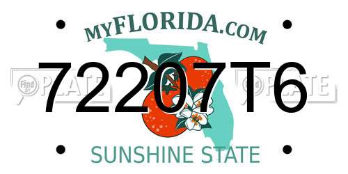 72207T6 Florida License Plate