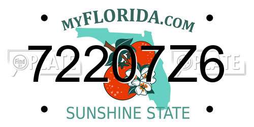 72207Z6 Florida License Plate