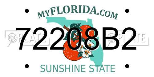 72208B2 Florida License Plate