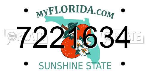 7221634 Florida License Plate