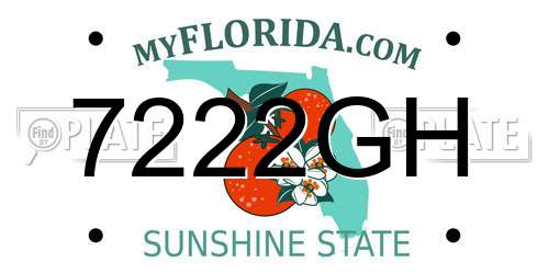 7222GH Florida License Plate