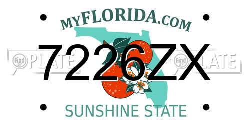 7226ZX Florida License Plate
