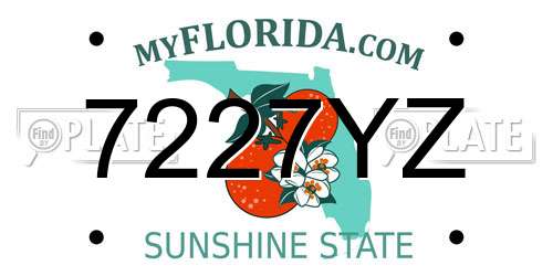 7227YZ Florida License Plate