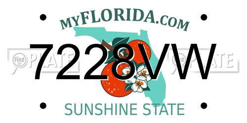 7228VW Florida License Plate