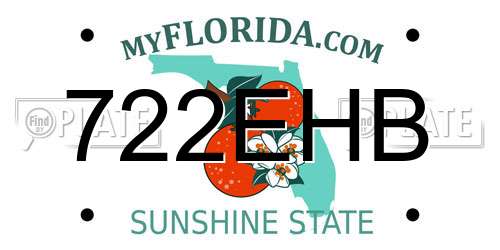 722EHB Florida License Plate
