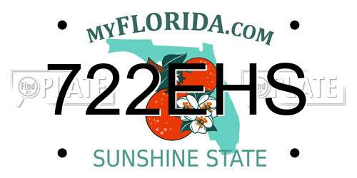 722EHS Florida License Plate