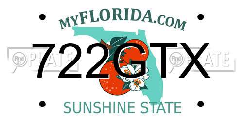 722GTX Florida License Plate
