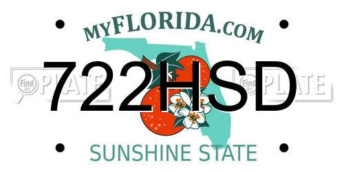 722HSD Florida License Plate