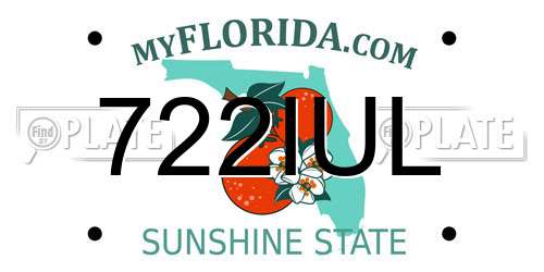 722IUL Florida License Plate