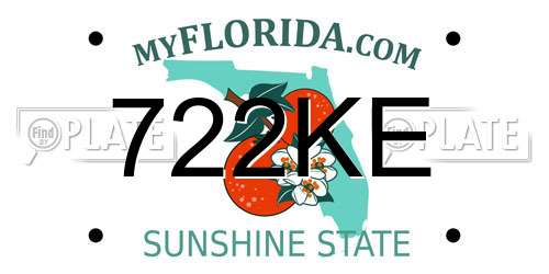 722KE Florida License Plate