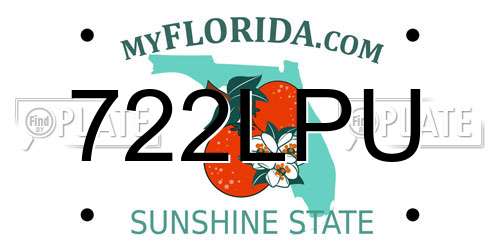 722LPU Florida License Plate