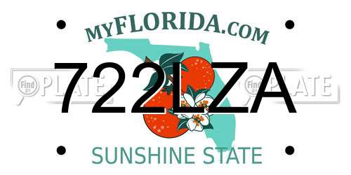 722LZA Florida License Plate