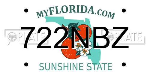 722NBZ Florida License Plate