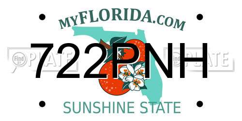 722PNH Florida License Plate
