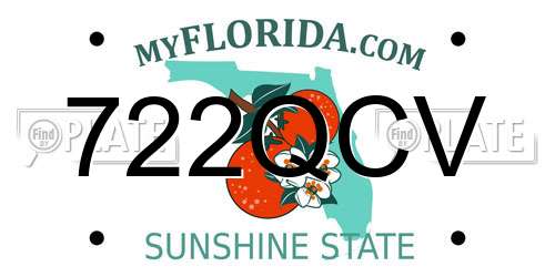 722QCV Florida License Plate