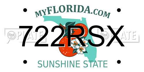 722RSX Florida License Plate