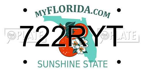 722RYT Florida License Plate