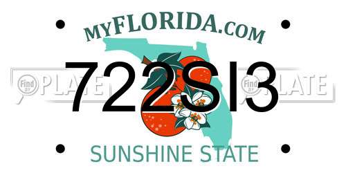 722SI3 Florida License Plate