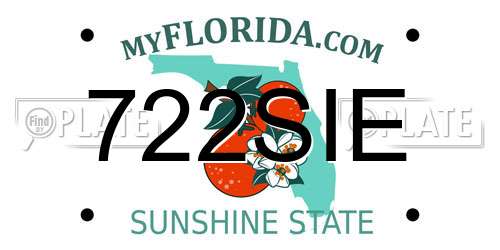 722SIE Florida License Plate