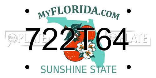 722T64 Florida License Plate