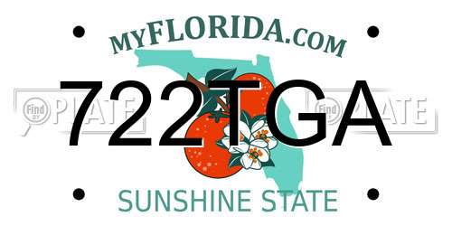 722TGA Florida License Plate
