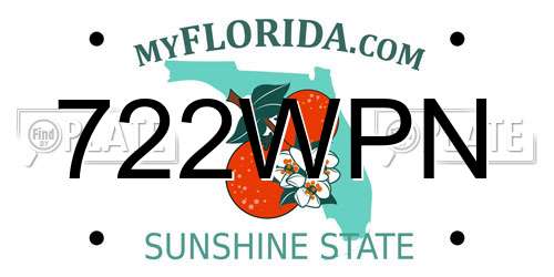 722WPN Florida License Plate