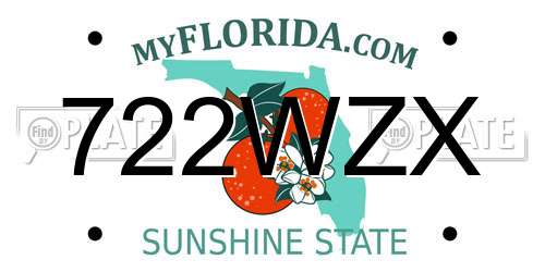 722WZX Florida License Plate