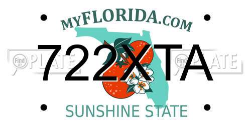 722XTA Florida License Plate