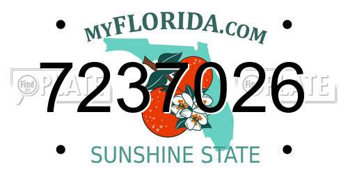 7237026 Florida License Plate