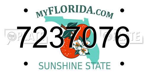 7237076 Florida License Plate