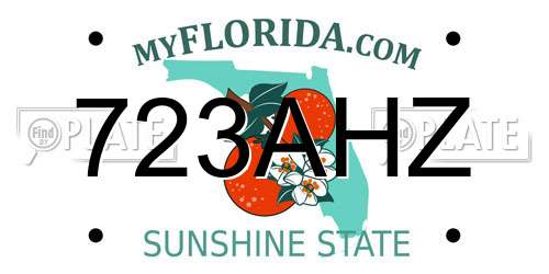 723AHZ Florida License Plate