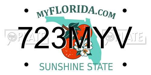 723MYV Florida License Plate