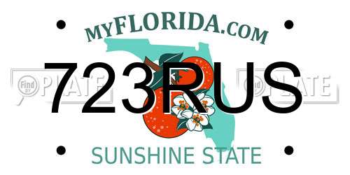 723RUS Florida License Plate