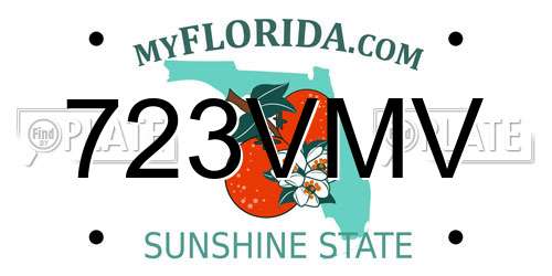 723VMV Florida License Plate