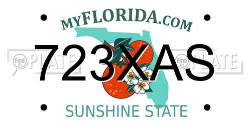 723XAS Florida License Plate