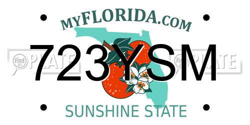 723YSM Florida License Plate