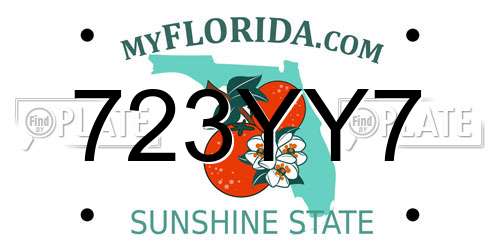 723YY7 Florida License Plate