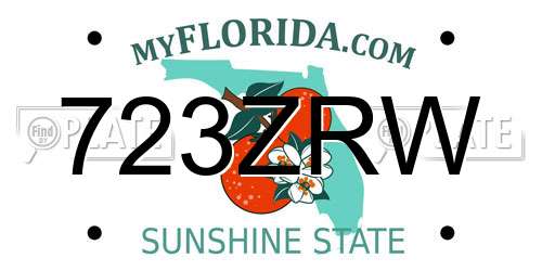 723ZRW Florida License Plate
