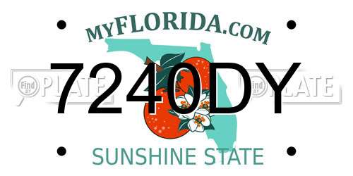 7240DY Florida License Plate