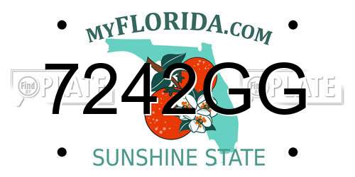 7242GG Florida License Plate