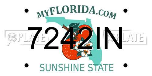 7242IN Florida License Plate