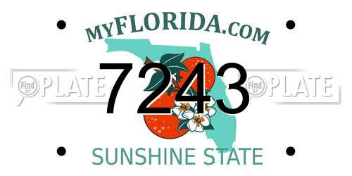 7243 Florida License Plate