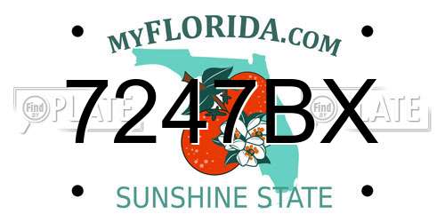 7247BX Florida License Plate