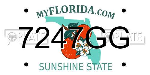 7247GG Florida License Plate