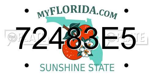 72483E5 Florida License Plate