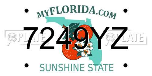 7249YZ Florida License Plate