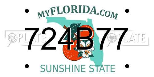 724B77 Florida License Plate