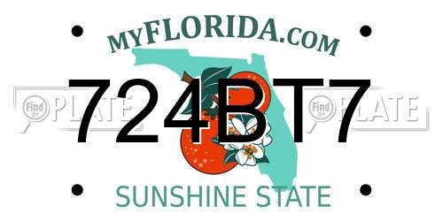 724BT7 Florida License Plate